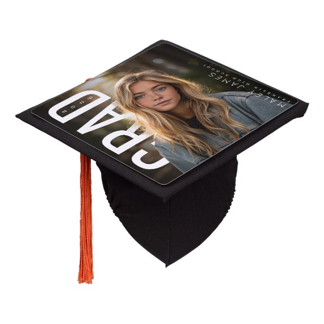 Modern PhotoPop Class of Graduation Cap Topper (Angled)