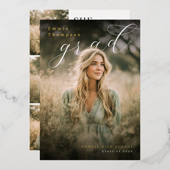 Modern PhotoPop Collage Graduation Party (Front/Back)