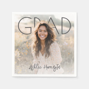 Modern PhotoPop Graduation Napkin