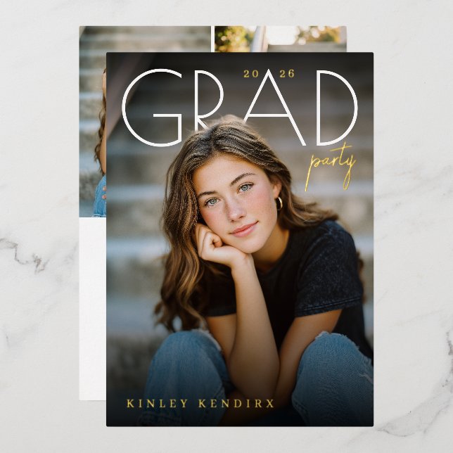 Modern PhotoPop Graduation Party (Front/Back)