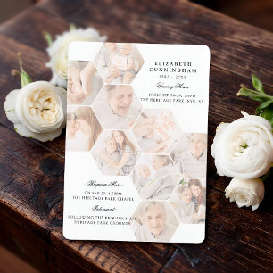 Modern Photos Viewing, Requiem, Interment Funeral Invitation