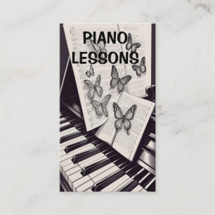 Modern Piano Lessons with Butterflies  Business Card