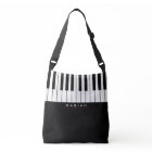 Modern piano music all-over tote bag with name