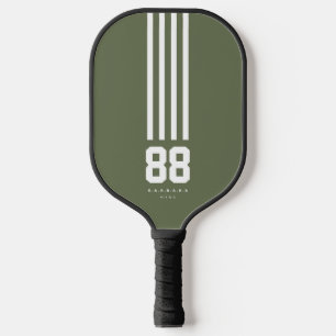 Modern Pickleball Player Name Number Stripes Paddle