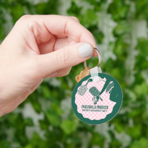 Modern Pickleball & Prosecco Bachelorette Weekend Keychain