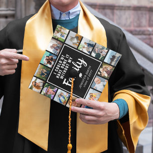 Modern Picture Collage Family Graduate Graduation Cap Topper