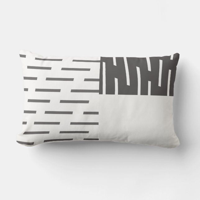 modern pillow abstract pattern grey and white (Front)