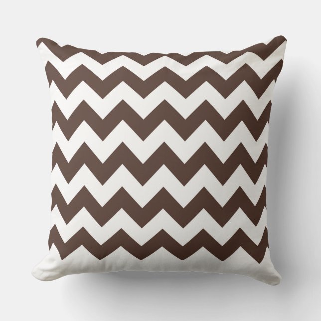 Modern Pillow Brown Zig Zag Pattern CH9 (Front)