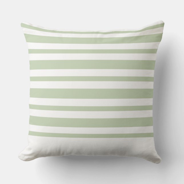 Modern Pillow Green Stripe CH7 by marlodeedesigns (Front)