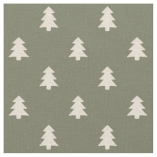 Modern Pine Trees Neutral Boho Farmhouse Winter Fabric