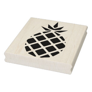 Modern Pineapple Silhouette Rubber Art Stamp