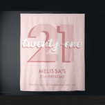 Modern Pink 21st Birthday Tapestry<br><div class="desc">Modern Pink 21st Birthday Tapestry Photo Backdrop</div>