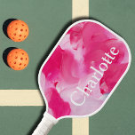 Modern Pink Abstract Brushstroke Personalized Name Pickleball Paddle<br><div class="desc">Modern Pink Abstract Brushstroke Personalized Name Pickleball Paddle features a stylish abstract modern brushstroke pattern with your custom personalized name in elegant white script. Personalize by editing the text in the text box provided. Perfect for birthday,  Christmas,  Mother's Day,  BFF and more. Designed by ©Evco Studio www.zazzle.com/store/evcostudio</div>