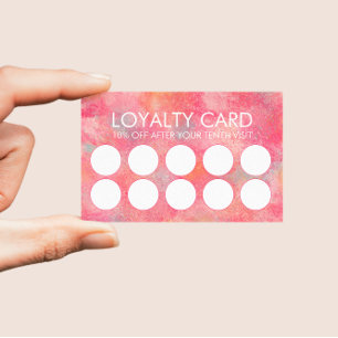 Modern Pink Abstract Loyalty Card