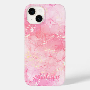 Modern Pink Abstract Personalized    Case-Mate iPhone 14 Case