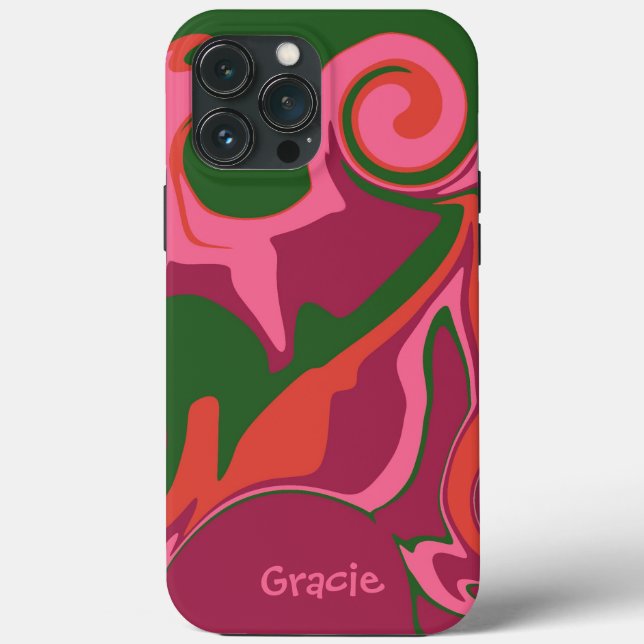 Modern Pink Abstract Trendy Stylish Case-Mate iPhone Case (Back)