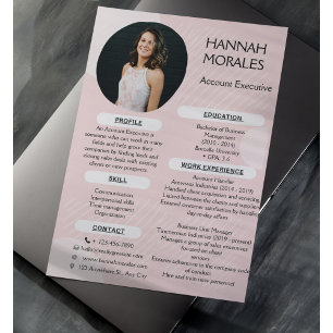 Modern Pink Aesthetic Photo Resume Letterhead