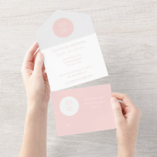 Modern Pink All in One Baby Shower Invite