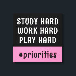 Modern Pink and Black Hashtag Dorm Room Canvas Print<br><div class="desc">Decorate your dorm room with this canvas print featuring a simple pink and black design with a customizable colour palette and four personalized text areas. This design is modern and trendy, and it will make a fun addition to a student dorm room or bedroom. To change the colour scheme, click...</div>