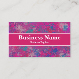 Modern Pink and Blue Cascade of Colour Abstract Business Card
