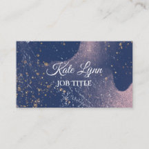 Modern Pink and Blue Watercolor with Gold Glitter