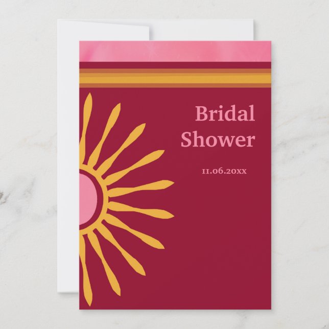 Modern Pink And Brown Bridal Shower Invitation (Front)