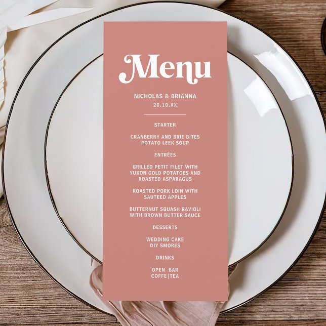 Modern Pink and Burgundy Wedding Theme Menu (Creator Uploaded)