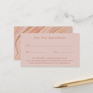 Modern Pink and Gold Abstract Elegant Appointment Card