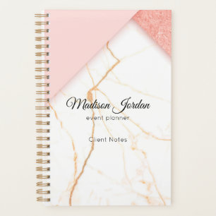 Modern Pink and Gold Marble Custom Planner