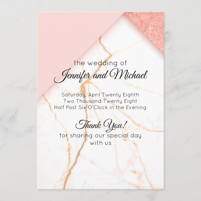 Modern Pink and Gold Marble Program (Front)