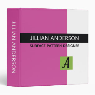 Modern Pink and Green Colour Blocked Binder