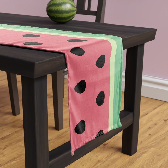 Modern Pink and Green Watermelon  Table Runner (🍉Pink and Green should be see on your table this summer! 🍉)
