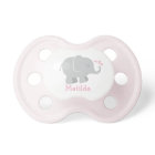 Modern Pink and Grey Elephant Custom Monogram