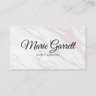 Modern Pink and Grey Marble Business Card