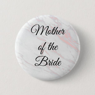 Modern Pink and Grey Marble Mother of the Bride 2 Inch Round Button
