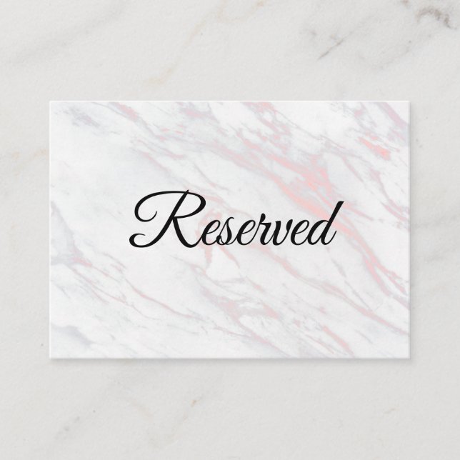Modern Pink and Grey Marble Place Card (Front)