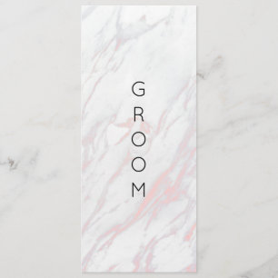 Modern Pink and Grey Marble Reserved Chair Sign Menu