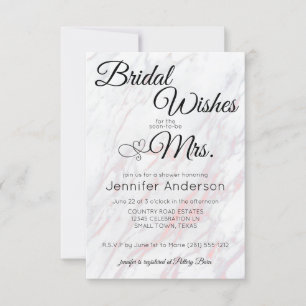 Modern Pink and Grey Marble Shower Invitation