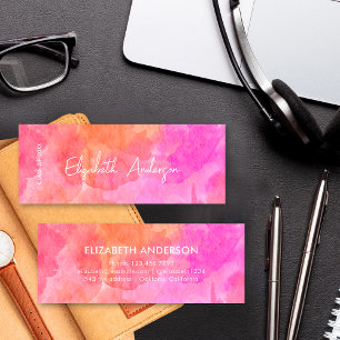 Modern Pink and Orange Graduate Student Graduation Calling Card