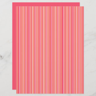 Modern Pink and Orange Striped Scrapbook Paper