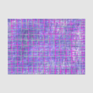 Modern Pink and Purple Grid Lines Abstract Tissue Paper