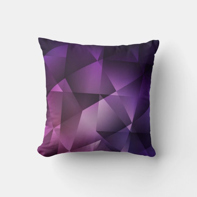 Modern pink and purple polygonal seamless pattern throw pillow (Front)