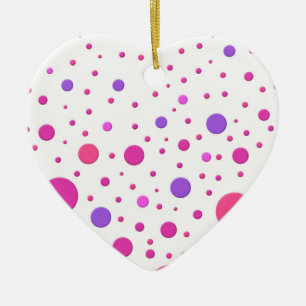 Modern Pink and Purple Random Circles Ceramic Ornament