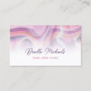 Modern Pink and Purple Swirl Hair and Beauty Salon Business Card