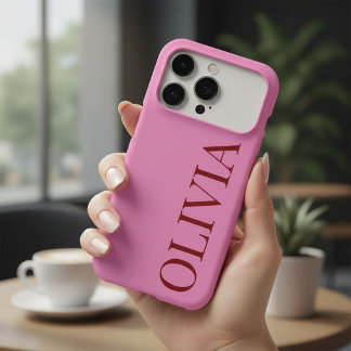 Modern Pink and Red Vertical Personalized Name
