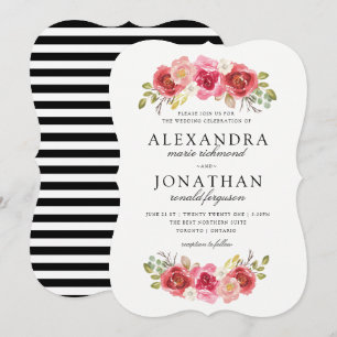 Modern Pink and Red Wedding Invitations