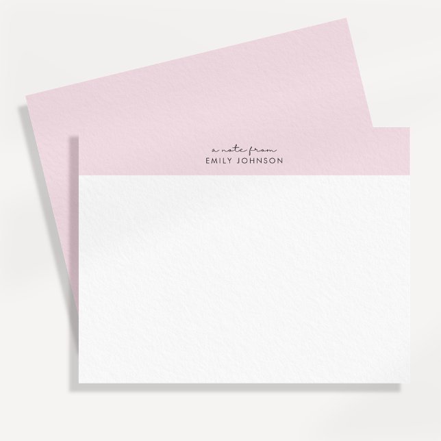 Modern pink and white a note from flat card (Creator Uploaded)