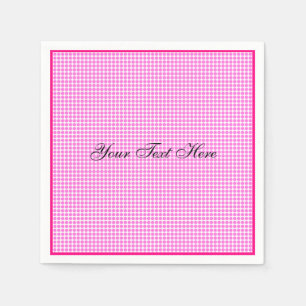 Modern Pink and White Polka Dot Customized Napkin