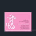 Modern Pink and White Script 60th Birthday Invitation<br><div class="desc">Modern Fun Pink and White Script 60th Birthday Invitation
Your guests will know that this will be a special party by just looking at this invitation!</div>