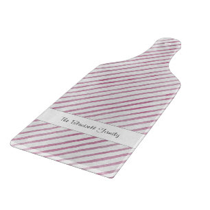 Modern Pink And White Stripe Pattern Cutting Board